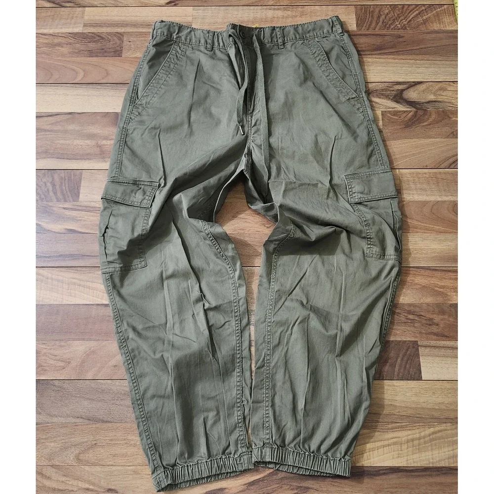 Polo Ralph Lauren Cargo Jogger Pants Green Cargo Military Utility Large Euc